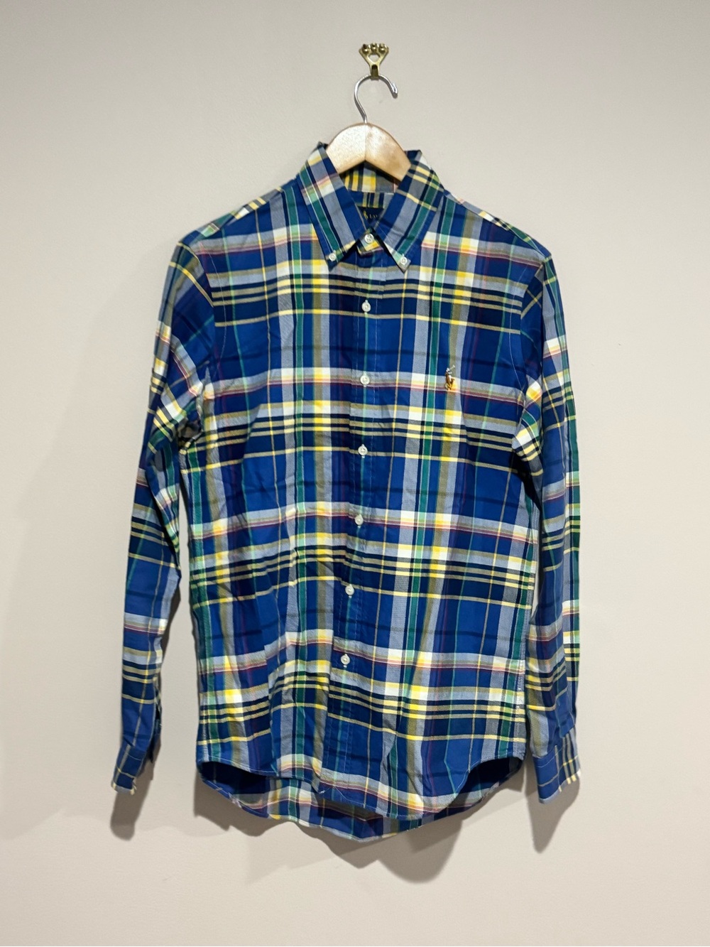 Polo Ralph Lauren Plaid Multicolor Button Up Shirt Mens S Oxford Flesh Pony